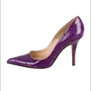 Michael Kors purple ostrich leather pumps